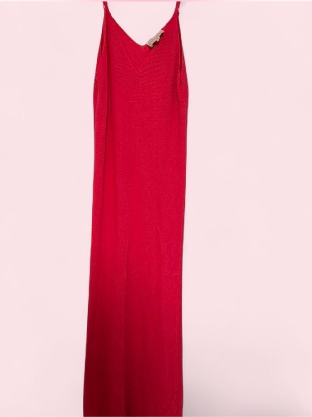 Women's Hot Pink Maxi Dress - Sleek A-Line Silhouette - Picture 3 of 5